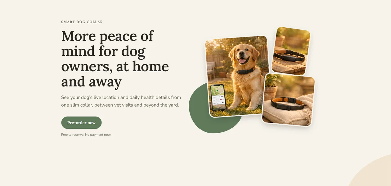 Smart Collar landing page
