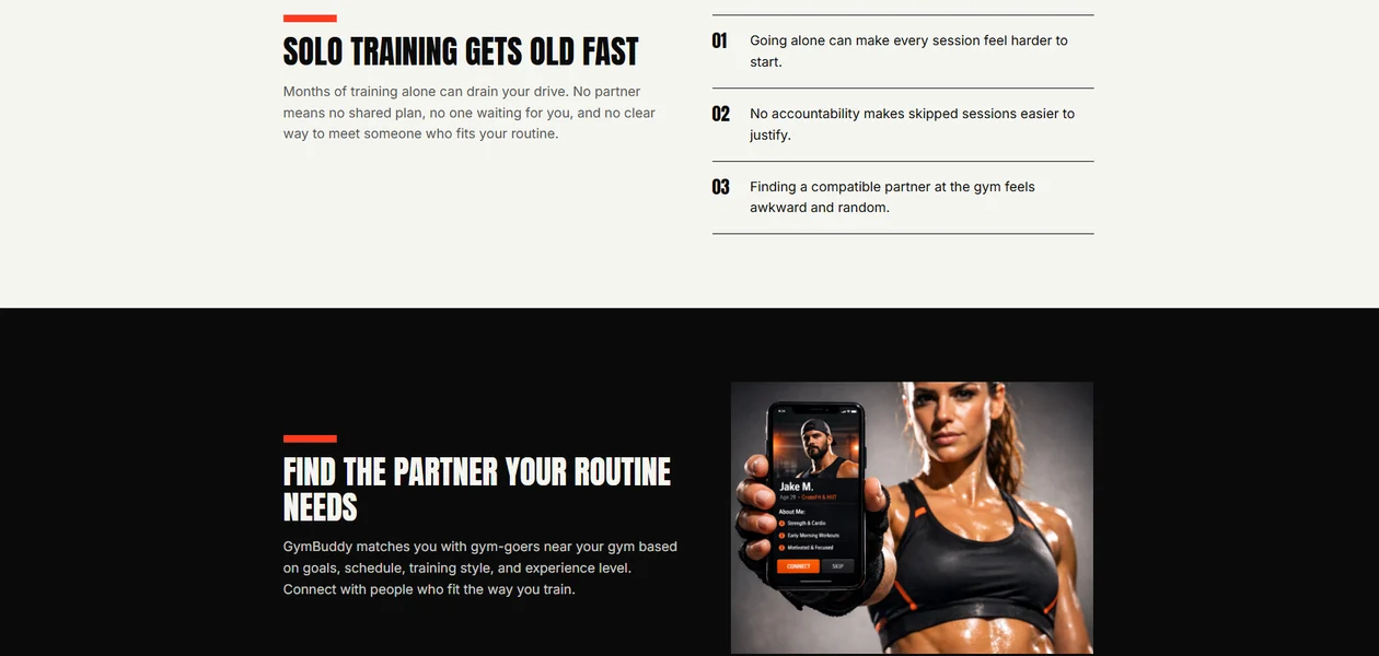 GymBuddy landing page