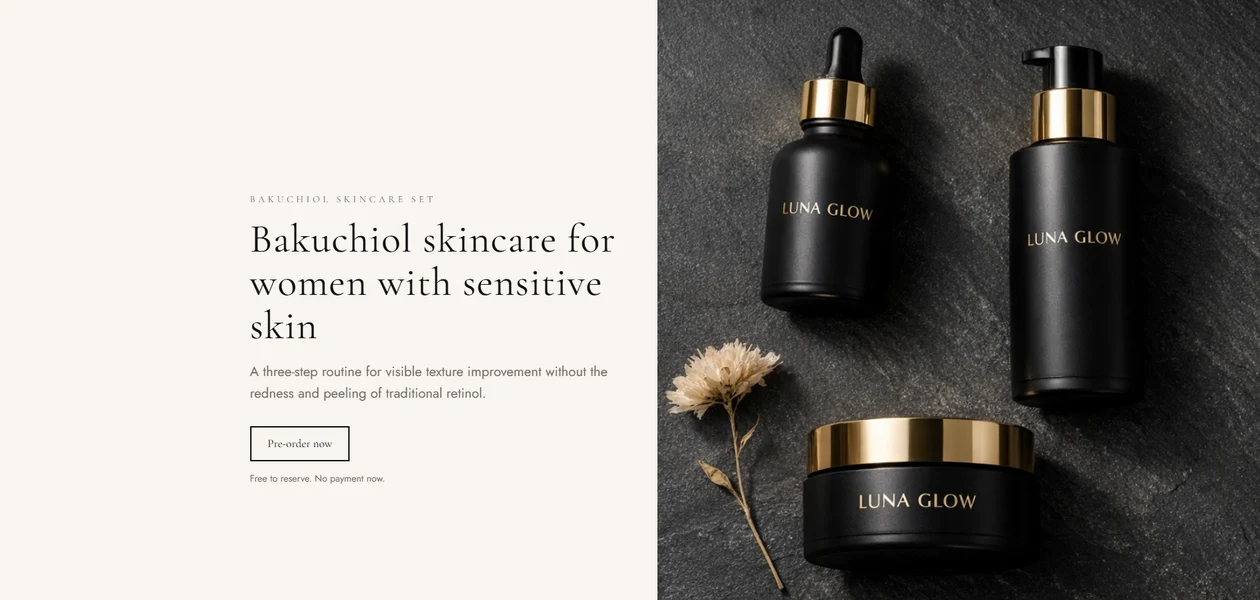 Luna Glow landing page